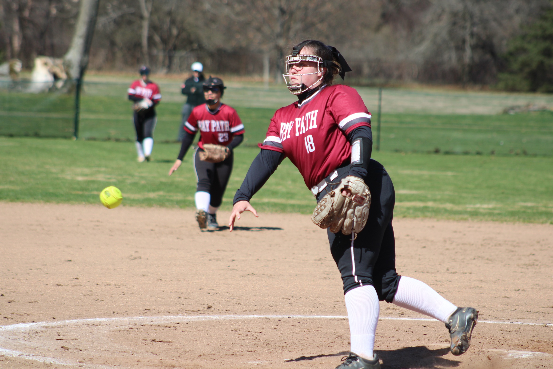 Bay Path Sweeps NHTI in Softball Action
